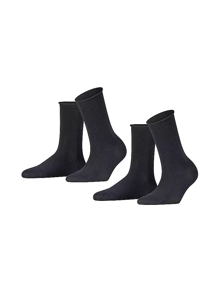 FALKE | Happy Socken 2er Pkg dark navy | dunkelblau