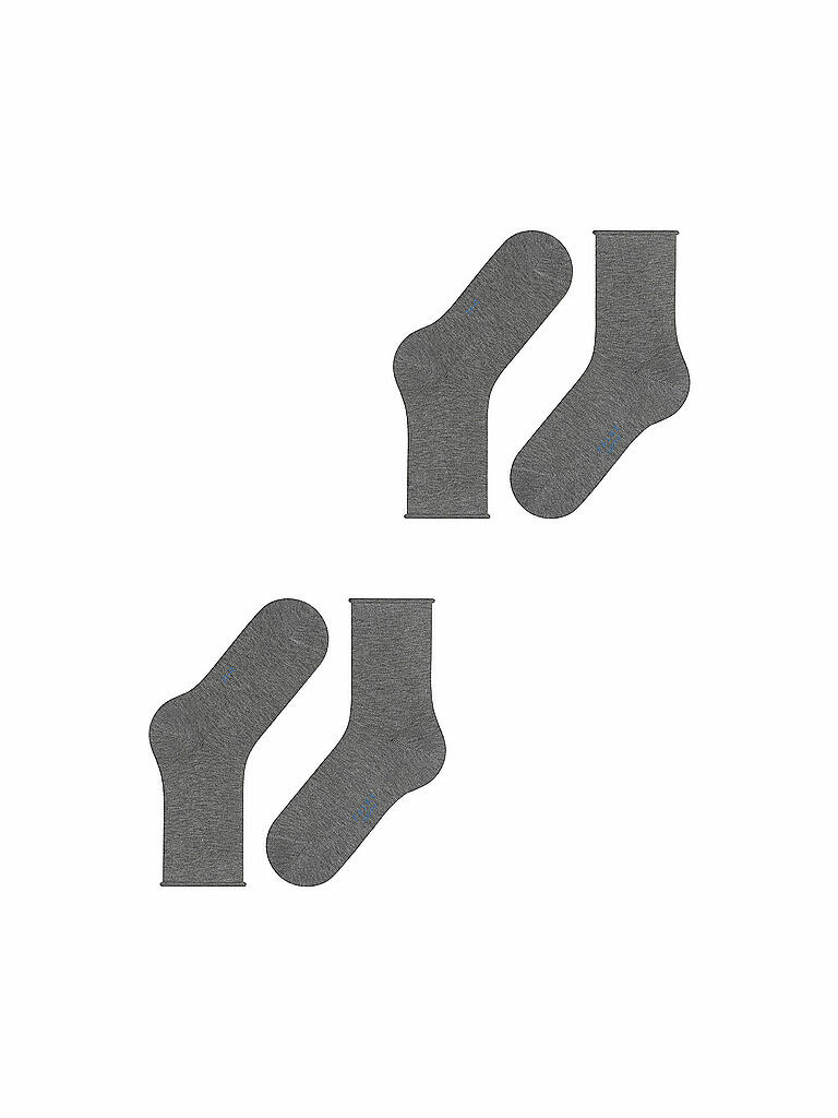 FALKE | Happy Socken 2er Pkg light grey mel. | grau