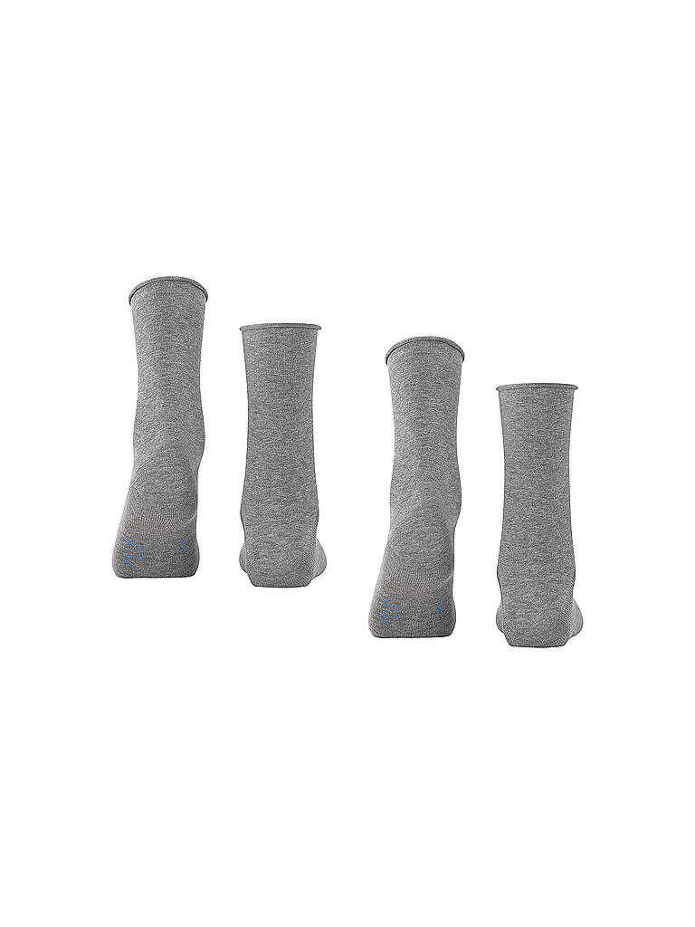FALKE | Happy Socken 2er Pkg light grey mel. | grau