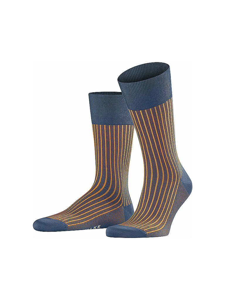 FALKE | Herren Socken Oxford Stripe Atlantic | blau