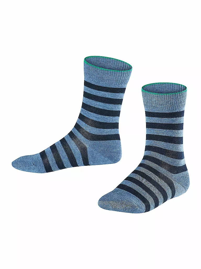 FALKE | Jungen-Socken "Double Stripe" | blau