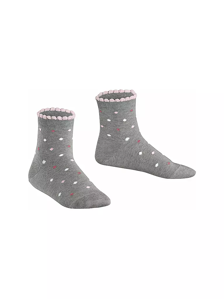 FALKE | Kinder Mädchen Socken Multidot light grey | pink