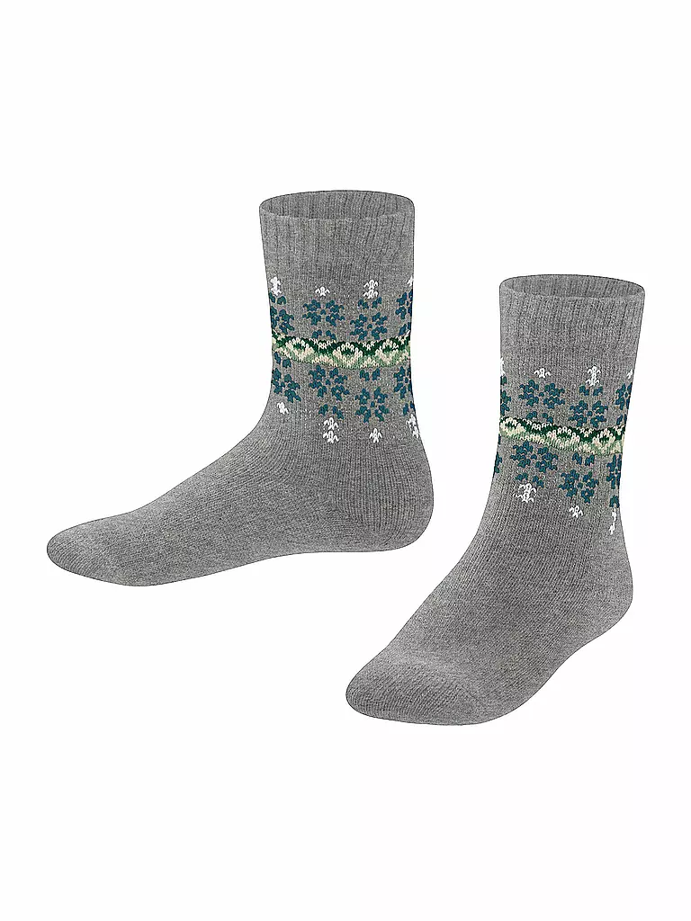 FALKE | Kinder Socken Fair Isle Boot Light Grey | grau