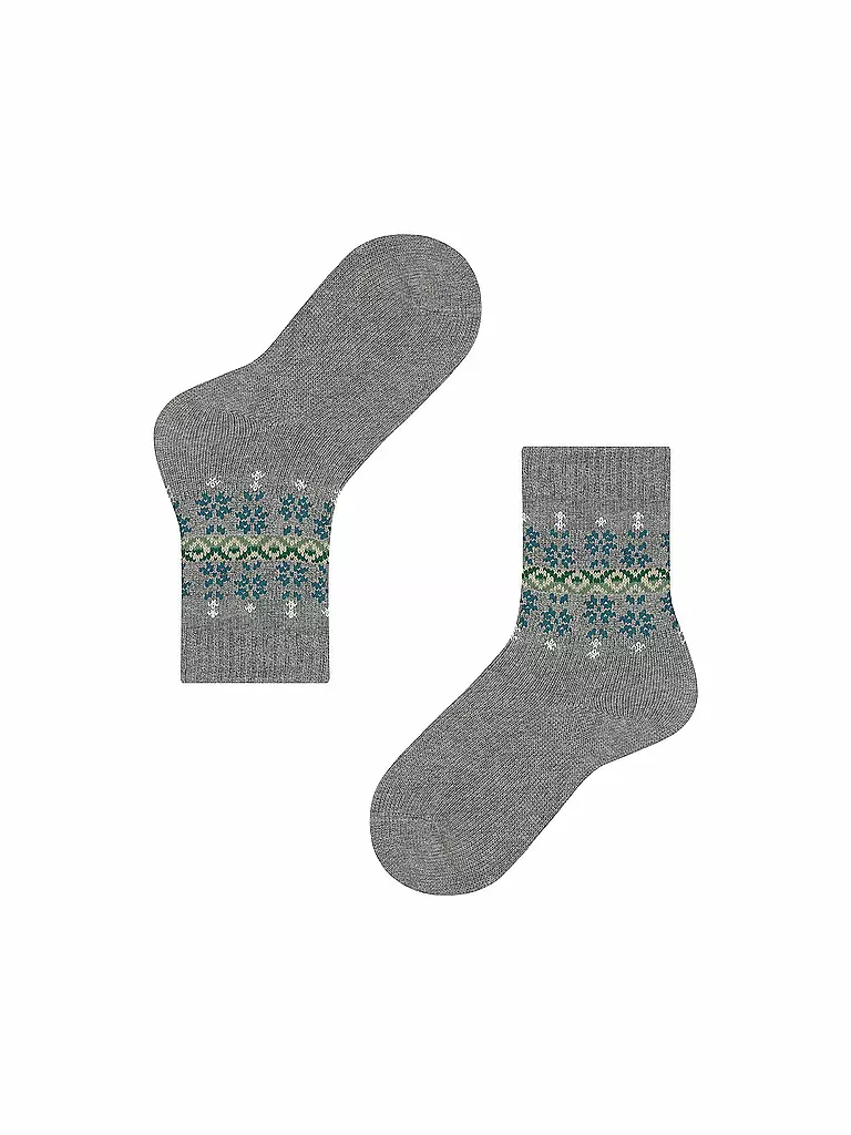 FALKE | Kinder Socken Fair Isle Boot Light Grey | grau