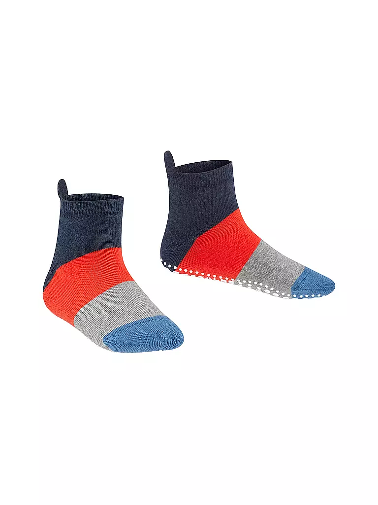 FALKE | Knaben ABS-Socken "Quarter Ringel" navyblue m | grau