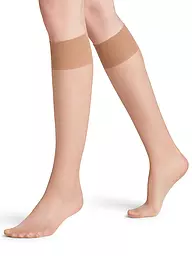 FALKE | Kniestrümpfe Seidenglatt 15 DEN black | beige