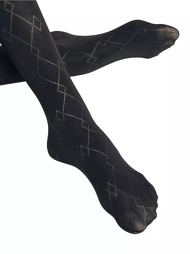 FALKE | Modestrumpfhose CHECK MATE marine | dunkelblau