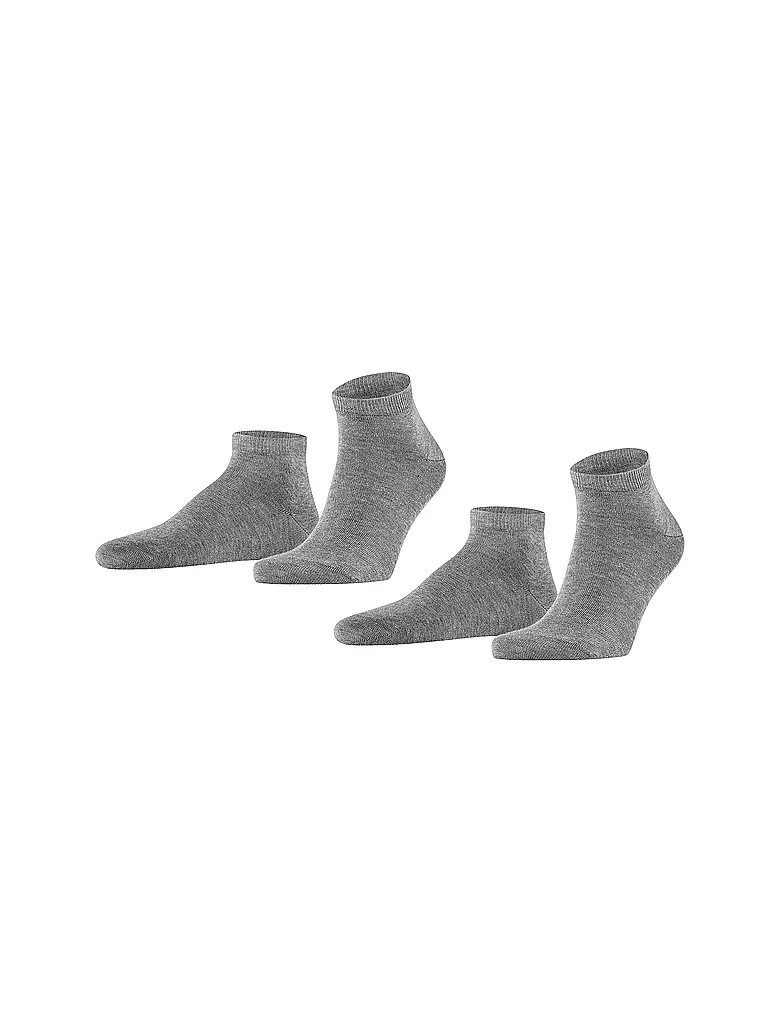 FALKE | Sneakersocken 2-er Pkg "Happy" (light greymel.) | grau