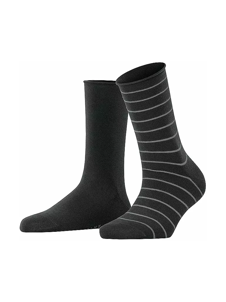 FALKE | Sneakersocken Happy Stripe 2er Pkg black | schwarz