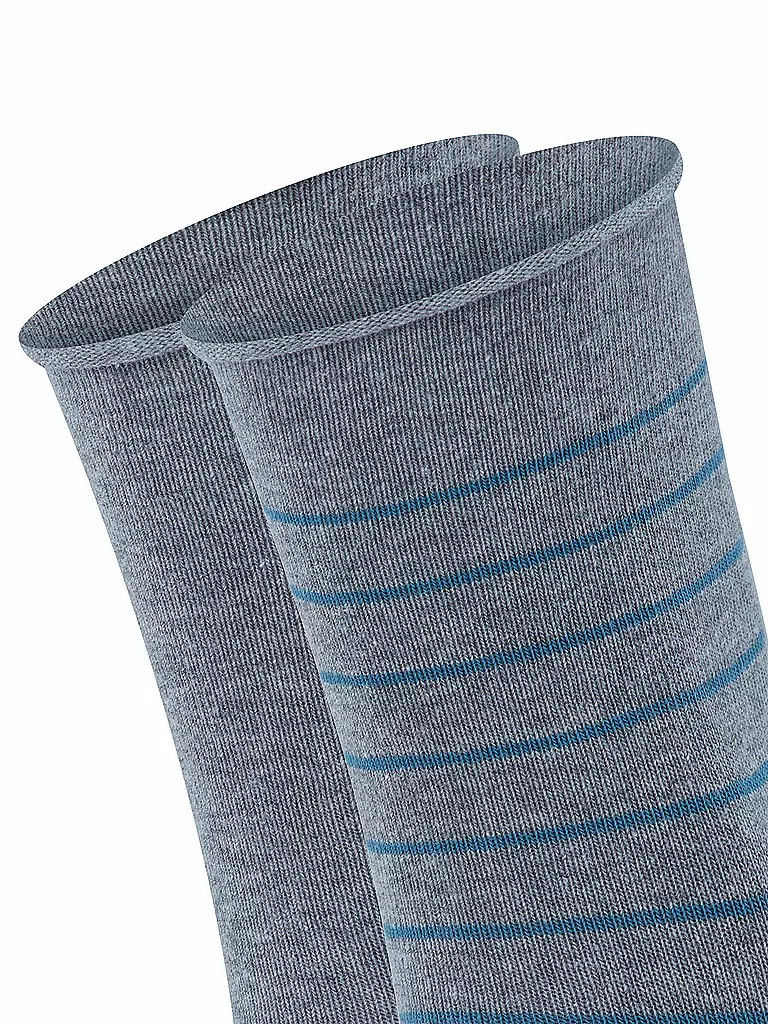 FALKE | Sneakersocken Happy Stripe 2er Pkg light greymel. | grau