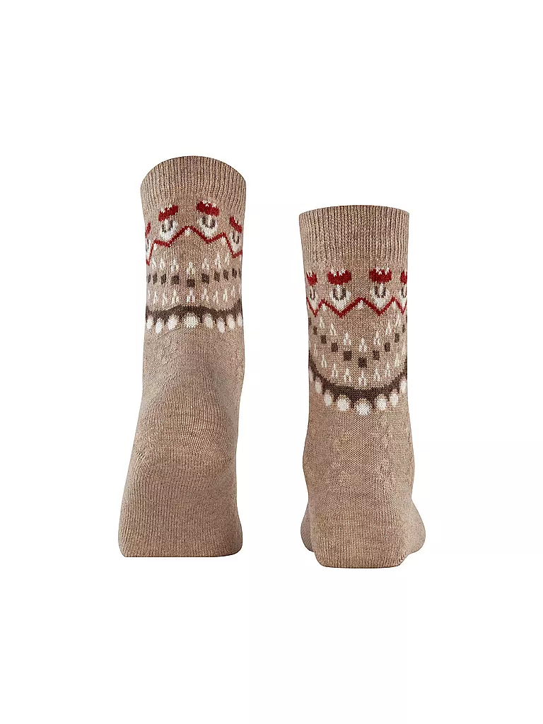 FALKE | Socken beige | dunkelrot