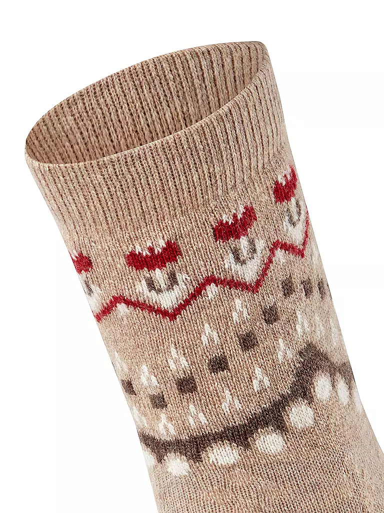 FALKE | Socken beige | dunkelrot