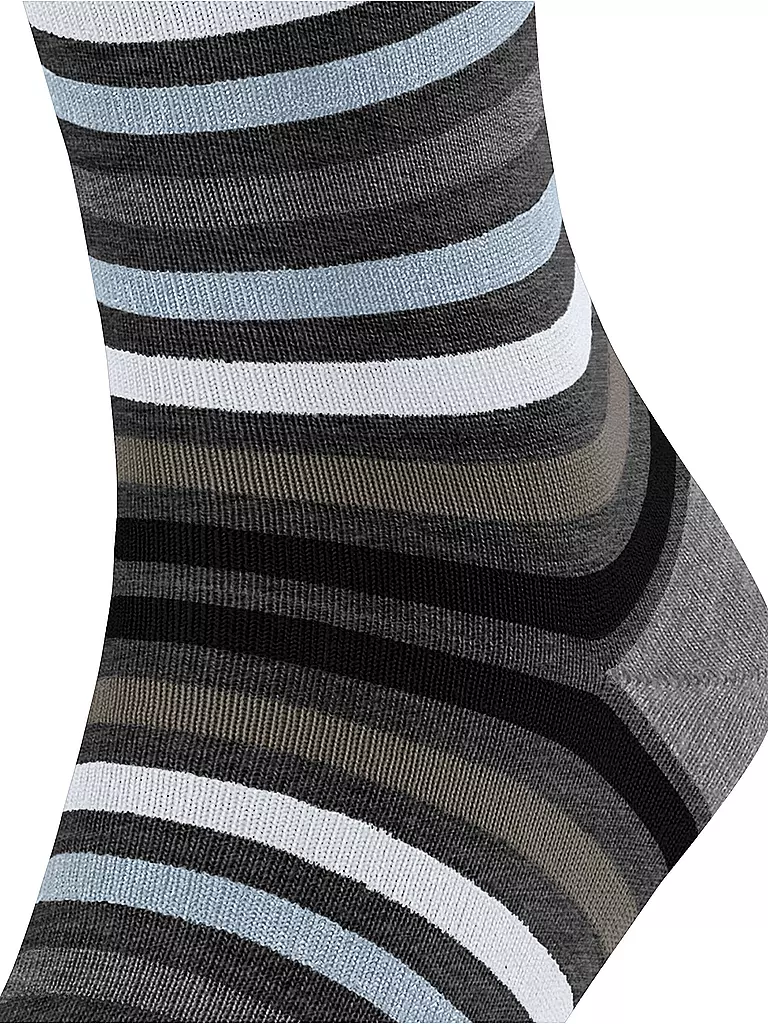 FALKE | Socken TINTED STRIPE asphalt mel | dunkelblau