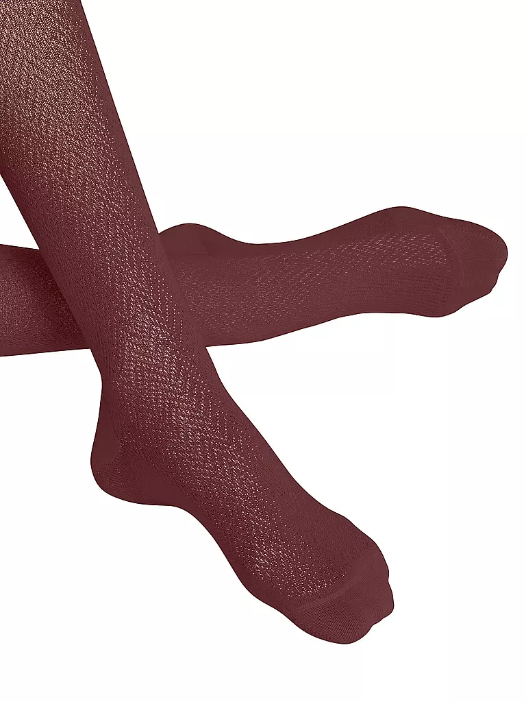 FALKE | Strickstrumpfhose FABLE ESTATE cayenne | dunkelrot