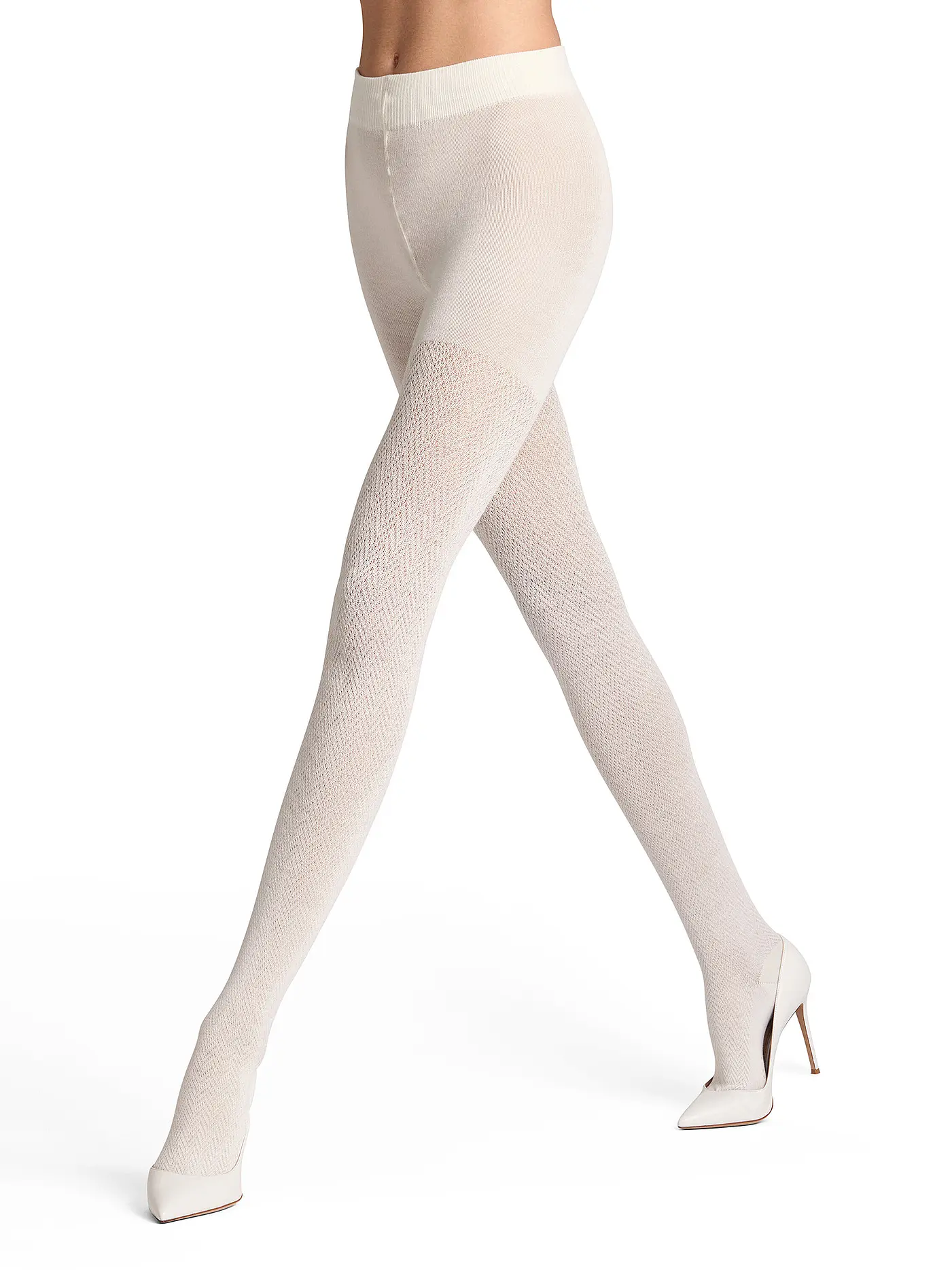 FALKE | Strickstrumpfhose FABLE ESTATE black | creme
