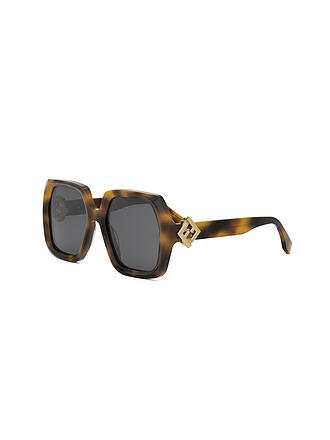 FENDI | FF Diamonds havanabraune eckige Sonnenbrille 