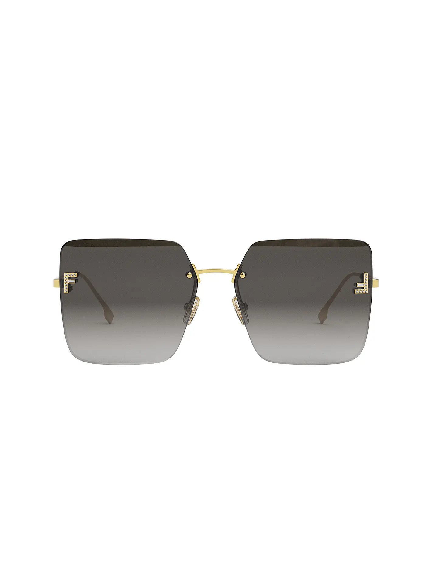 FENDI | FENDI First Crystal goldene eckige Sonnenbrille | gold