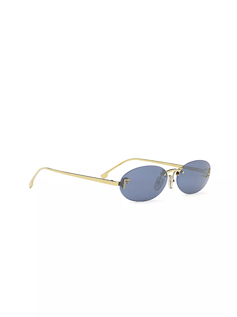 FENDI | FENDI First Crystal goldene ovale Sonnenbrille | gold