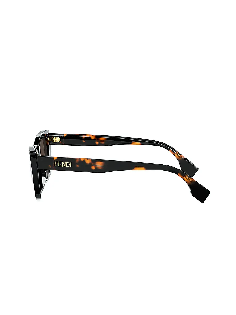 FENDI | FENDI Lettering havana eckige Sonnenbrille | 