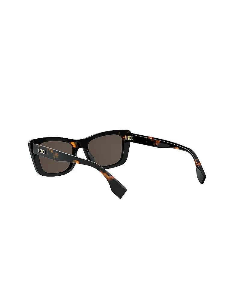 FENDI | FENDI Lettering havana eckige Sonnenbrille | 