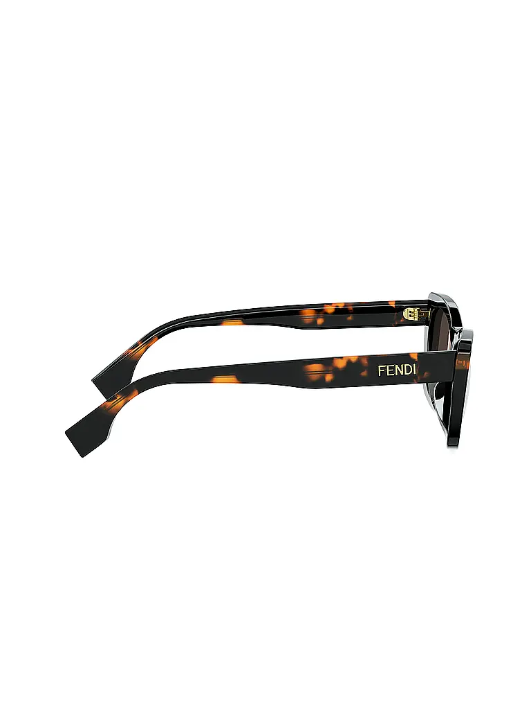 FENDI | FENDI Lettering havana eckige Sonnenbrille | 