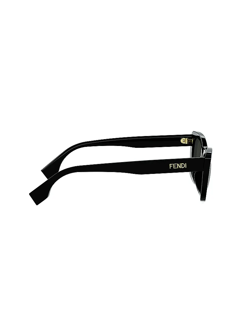 FENDI | FENDI Lettering schwarze eckige Sonnenbrille | schwarz