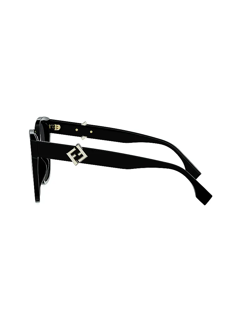 FENDI | FF Diamonds schwarze eckige Sonnenbrille | schwarz