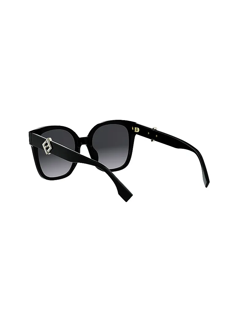 FENDI | FF Diamonds schwarze eckige Sonnenbrille | schwarz