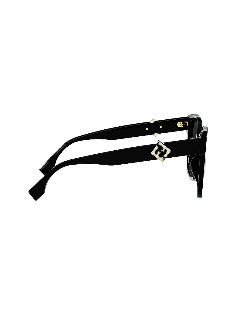 FENDI | FF Diamonds schwarze eckige Sonnenbrille | schwarz