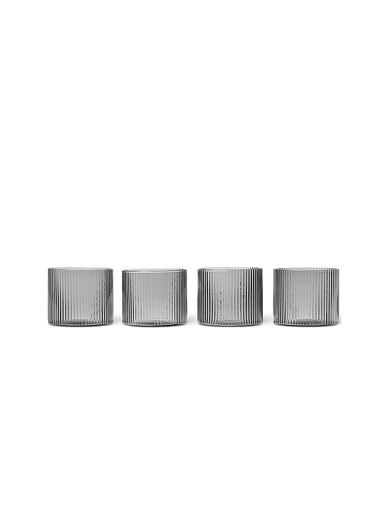 FERM LIVING Glas 4-er SEt RIPPLE Smoked Grey – FERM LIVING