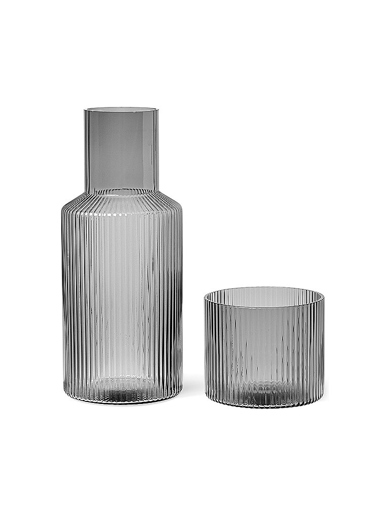 FERM LIVING Karaffen Set Ripple Small Smoked Grey grau – FERM LIVING