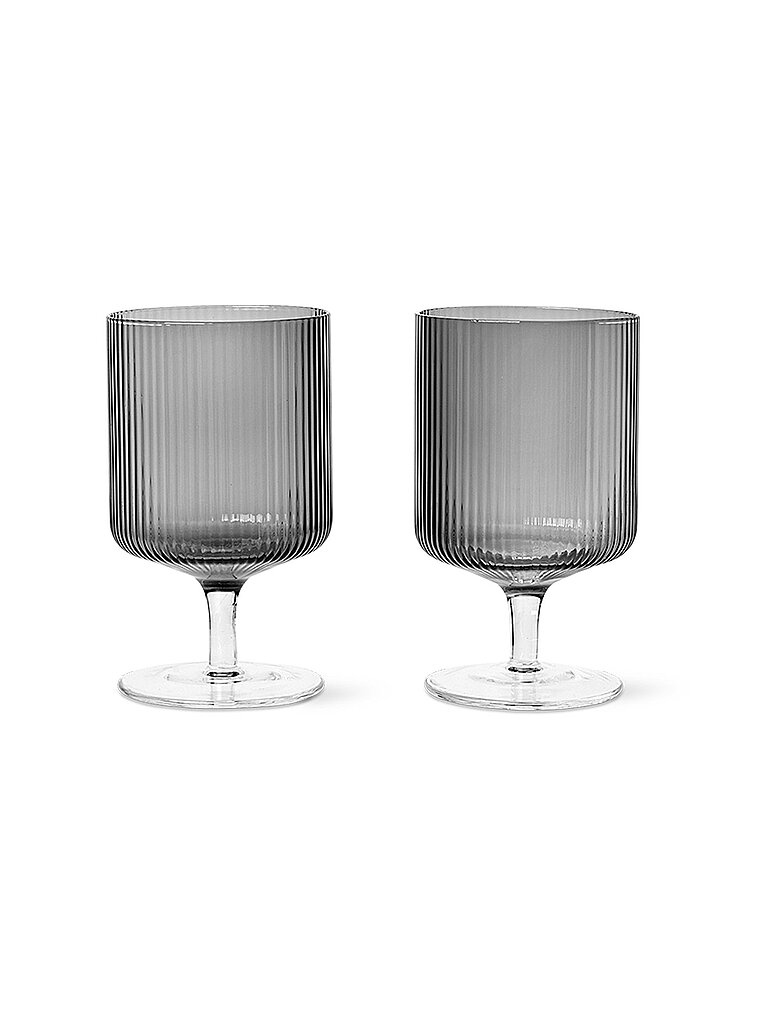 FERM LIVING Weinglas 2er Set Ripple Clear – FERM LIVING