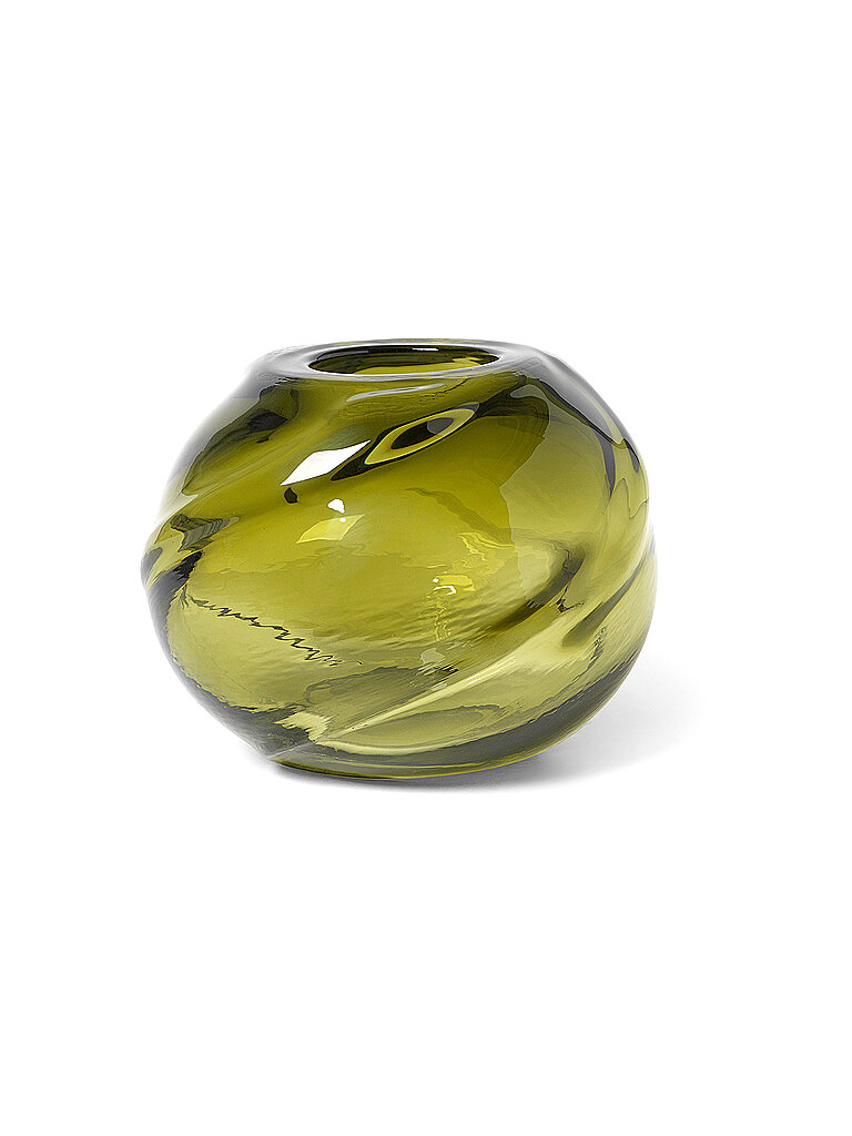 FERM LIVING Vase WATER SWIRL ROUND Moss Green  olive