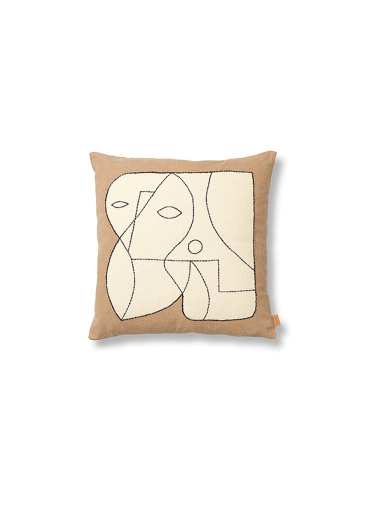 FERM LIVING Kissen FIGURE CUSHION 50x50 Taupe White  camel – FERM LIVING