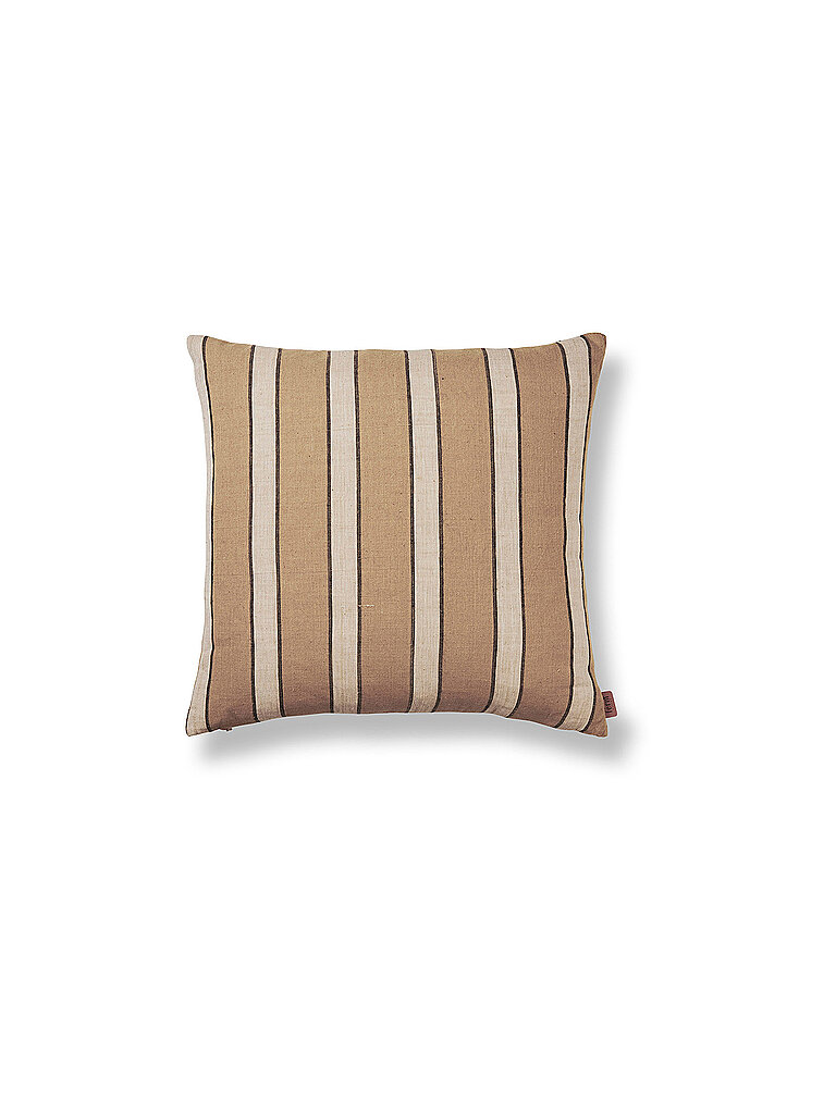FERM LIVING Brown-Cotton-Kissen Stripe  braun