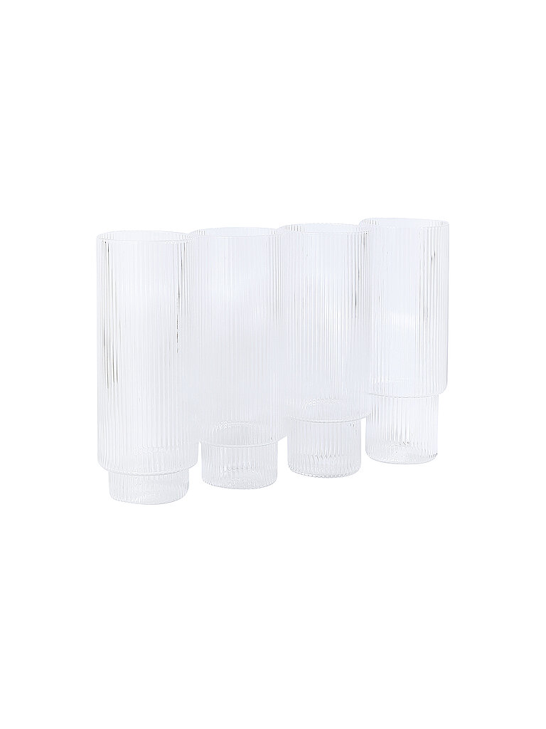 FERM LIVING Ripple Longdrinkglas 30 cl 4er Pkg