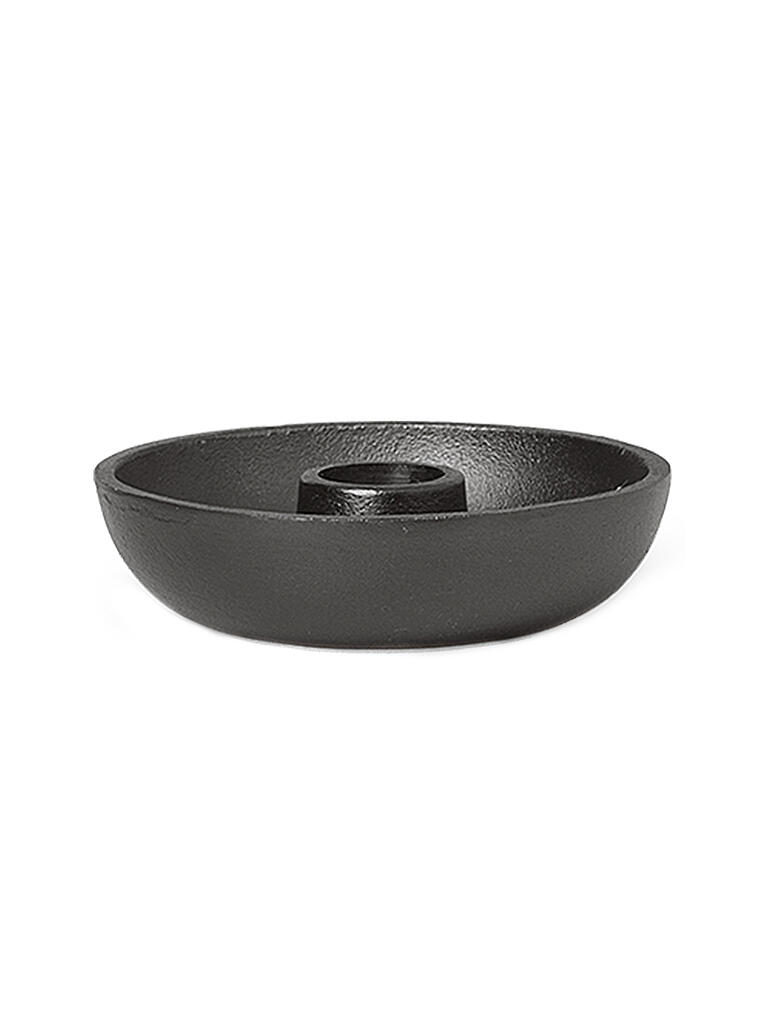 FERM LIVING | Bowl Candle Holder - Single Blackened Aluminium | schwarz
