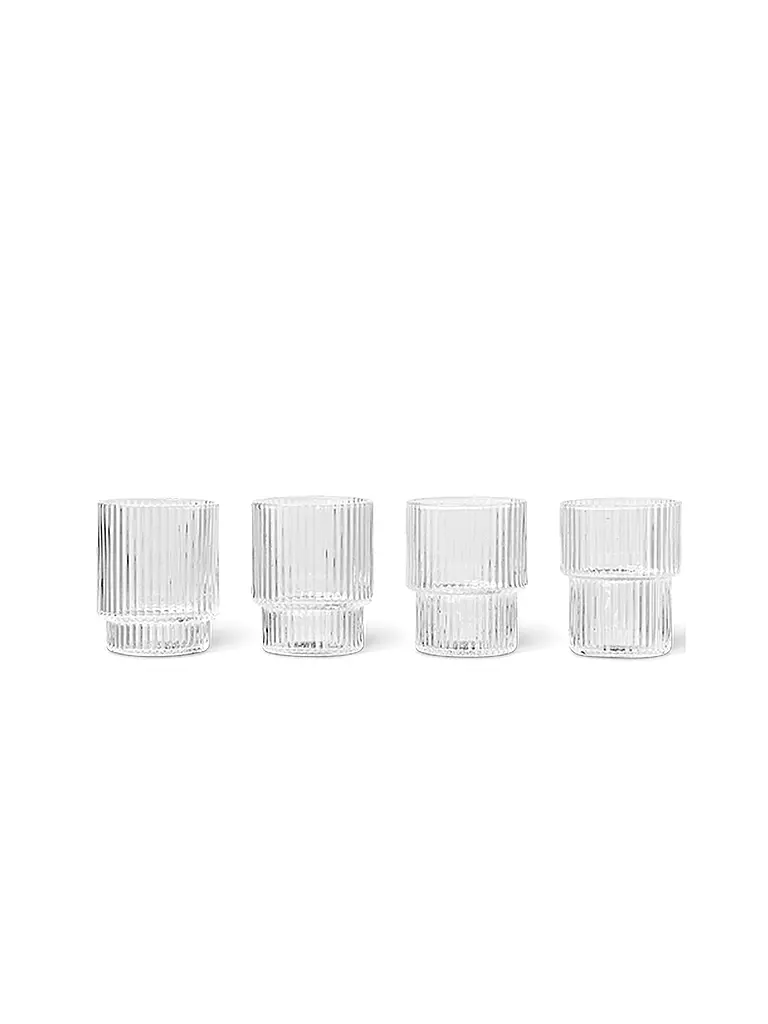 FERM LIVING | Glas 4er Set RIPPLE Clear | transparent