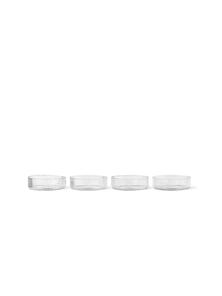 FERM LIVING | Schalen Ripple 4-er Set Clear | transparent