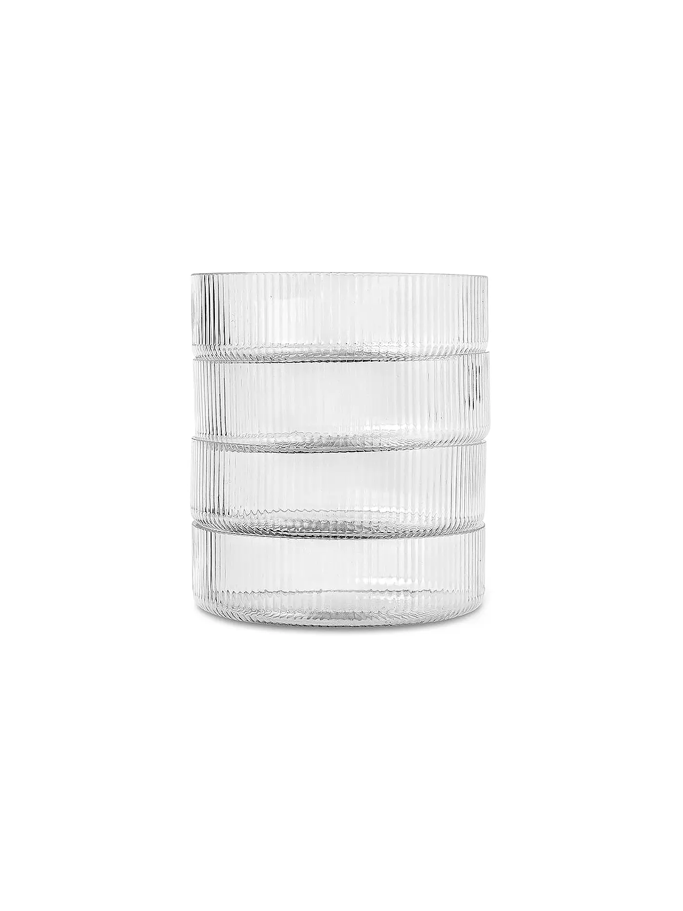 FERM LIVING | Schalen Ripple 4-er Set Clear | transparent