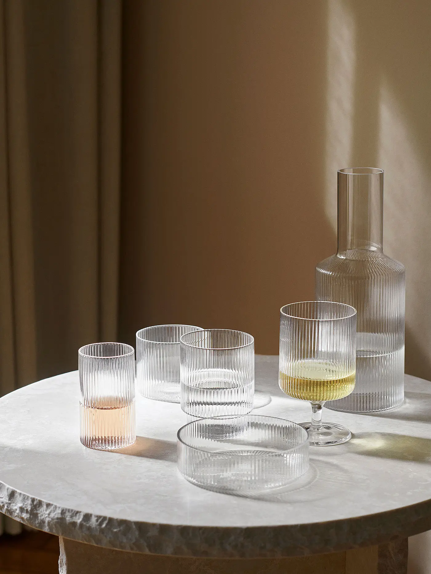 FERM LIVING | Schalen Ripple 4-er Set Clear | transparent