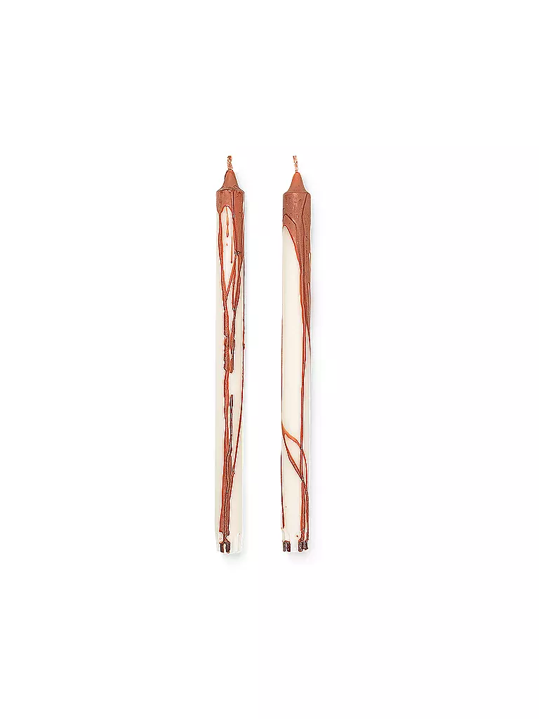 FERM LIVING | Stabkerze DRYP 2er Set 30cm Rust | braun