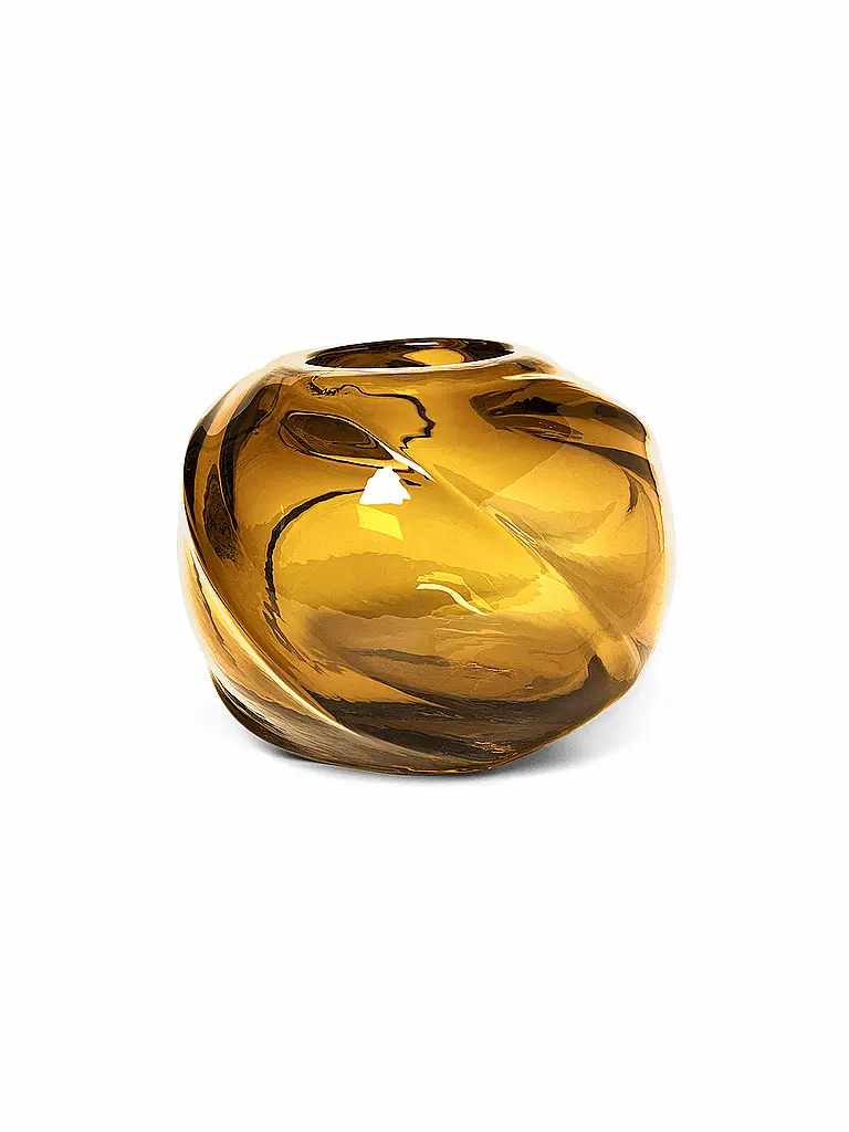 FERM LIVING | Vase Water Swirl 16cm Rund | braun