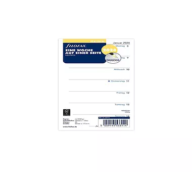 FILOFAX 1 Woche / 1 Seite deutsch Personal 2024
