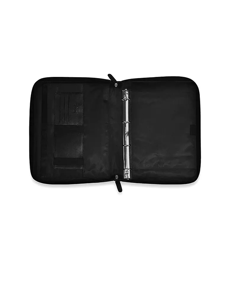 FILOFAX | A4-Mappe aus Nappaleder mit Reißverschluss und abnehmbaren Ringen Schwarz | schwarz