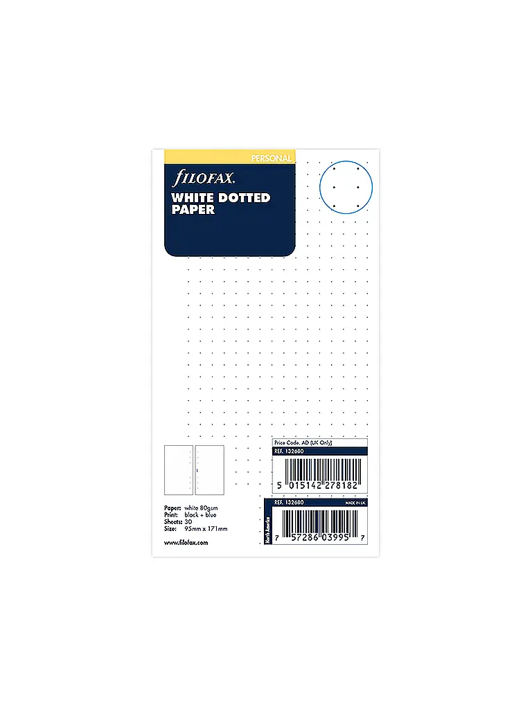 FILOFAX | Einlage Dotted Journal A5 Refill | Weiss