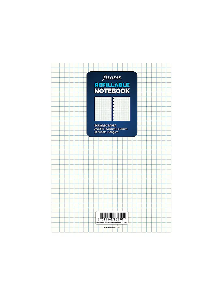 FILOFAX | Filofax Notebook A5 karierte Einlagen | weiss