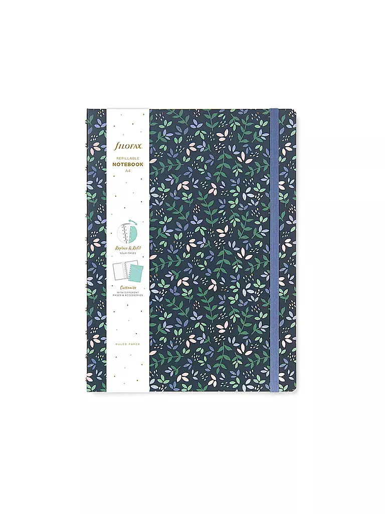 FILOFAX | Garden A4 nachfüllbares Notizbuch Dusk | schwarz