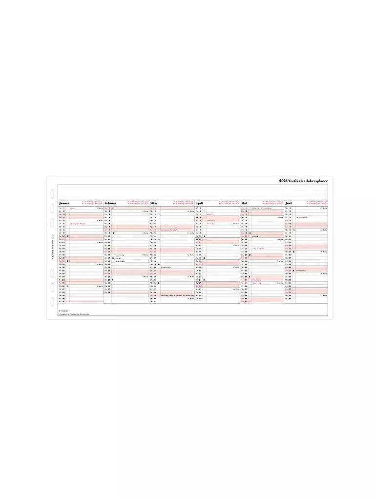 FILOFAX | Kalendereinlage Jahresplaner deutsch A5 2026 | weiss