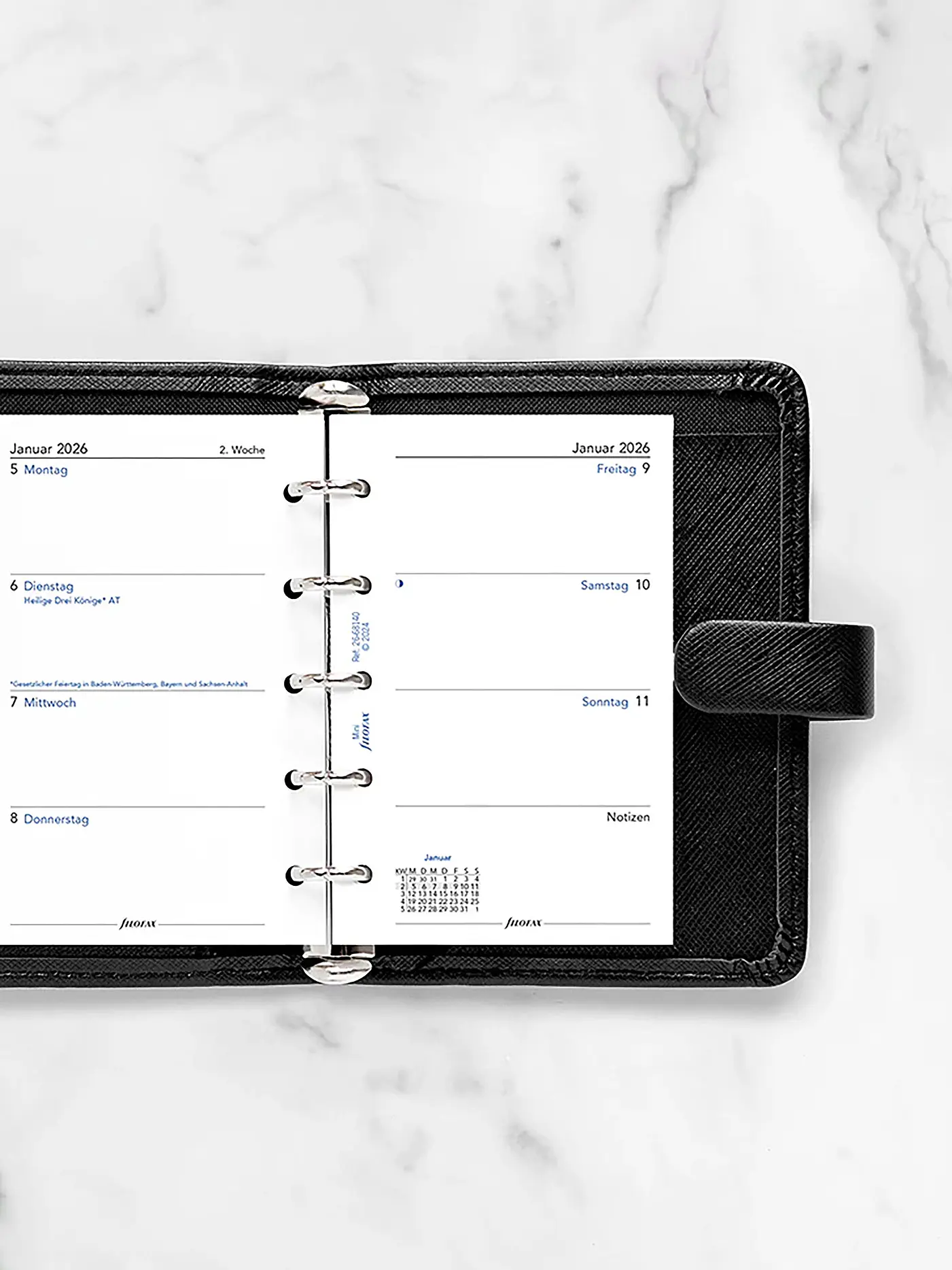 FILOFAX | Kalendereinlage Mini Woche Deutsch 2026  | weiss